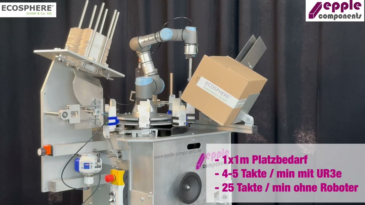 Kartonierer von epple components – Karton-, Falt-, Füll-, Verschlussmodul