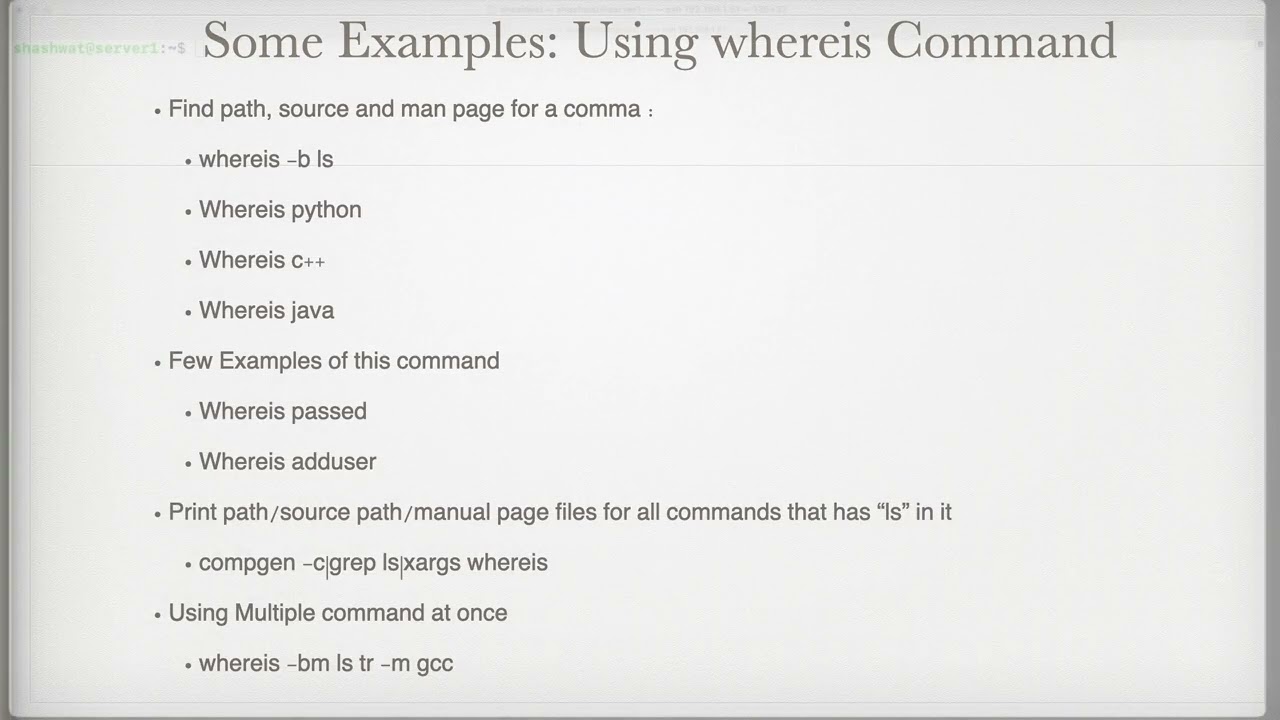 Linux Command Series   whereis commad