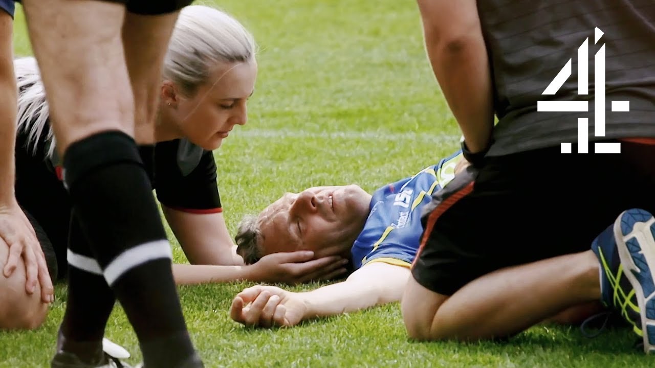 SHOCKING Moment Adam Hills Suffers a Head Injury Playing Rugby | Adam Hills: Take His Legs