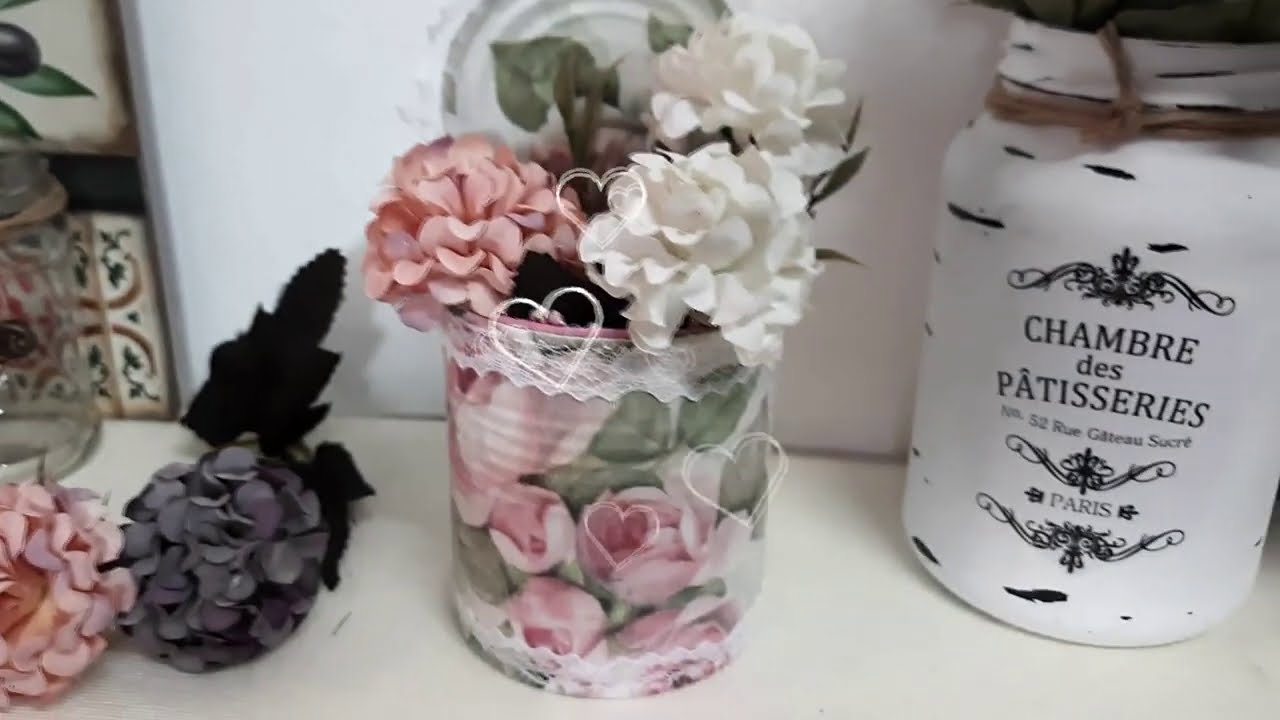 COMO FAZER LATA ESTILO SHABBY CHIC