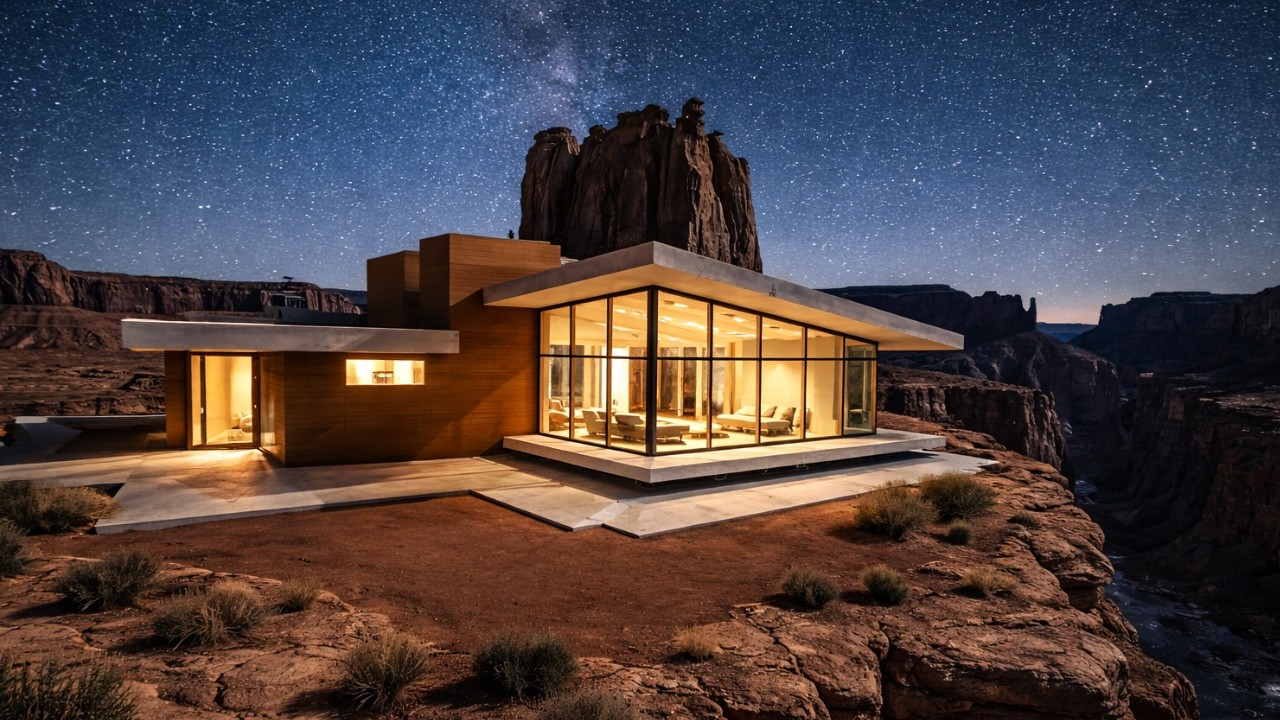 Building a Modern Canyon House: Full Construction Timelapse & Home Tour