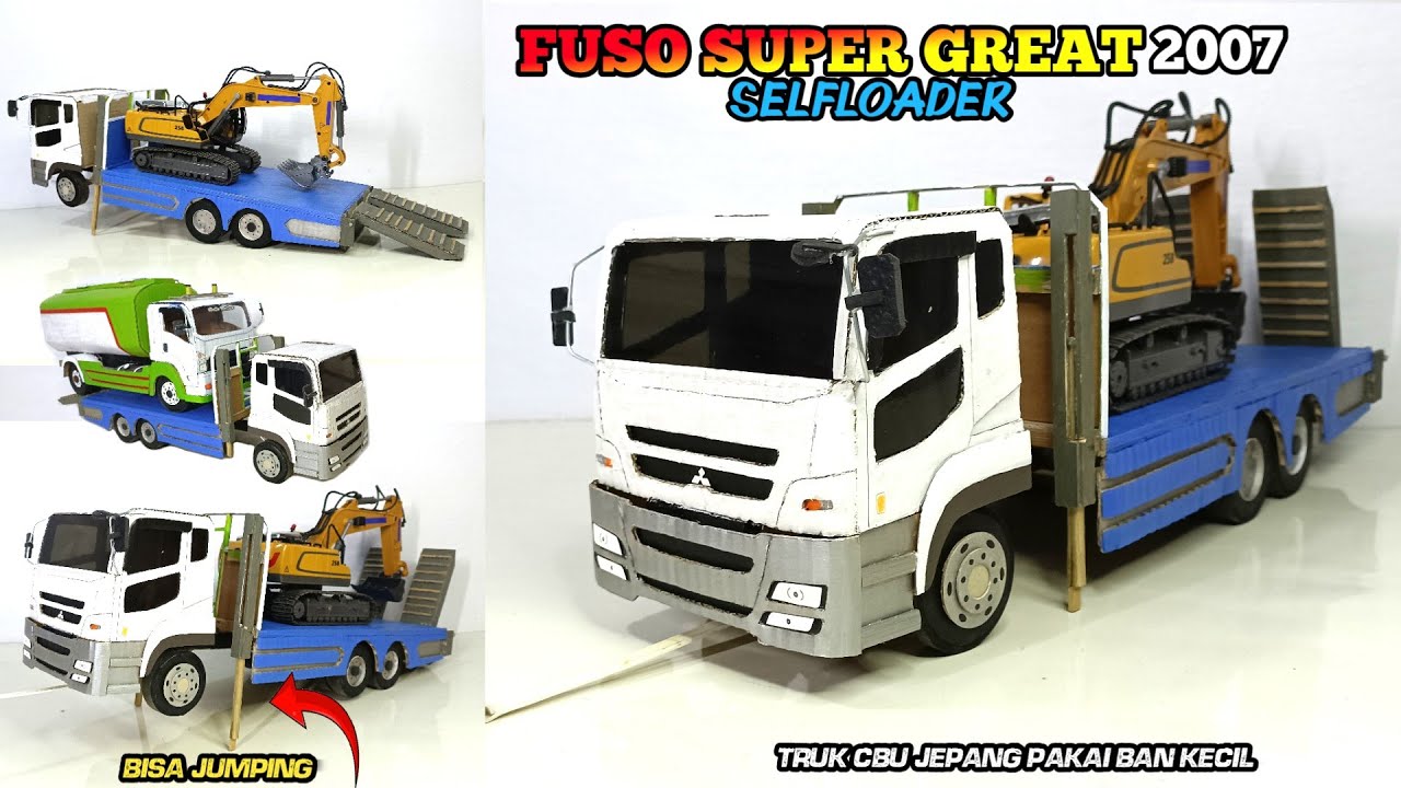 MEMBUAT MINIATUR TRUK SELFLOADER FUSO SUPER GREAT CBU JEPANG