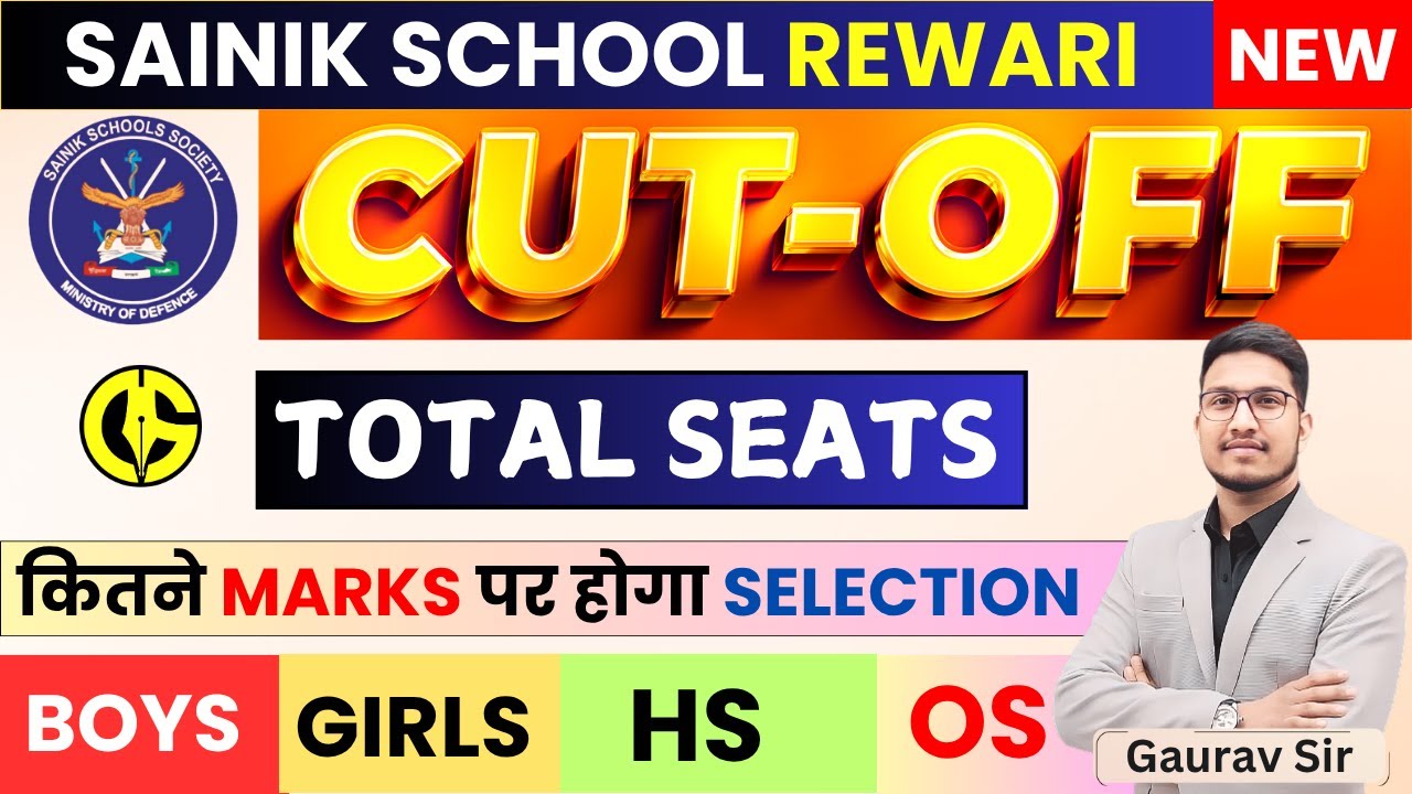 SAINIK SCHOOL REWARI(रेवाड़ी) CUT-OFF AND TOTAL SEATS I Cut-off Marks Sainik School Exam.