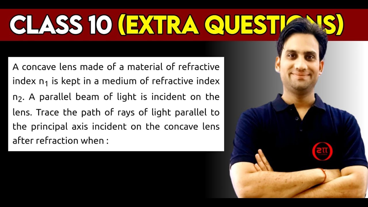 A concave lens made of a material of refractive index n₁ is kept in a medium of refractive index n₂.