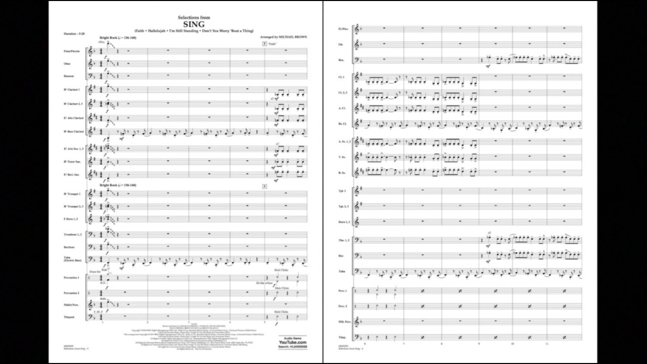 Selections from Sing arranged by Michael Brown