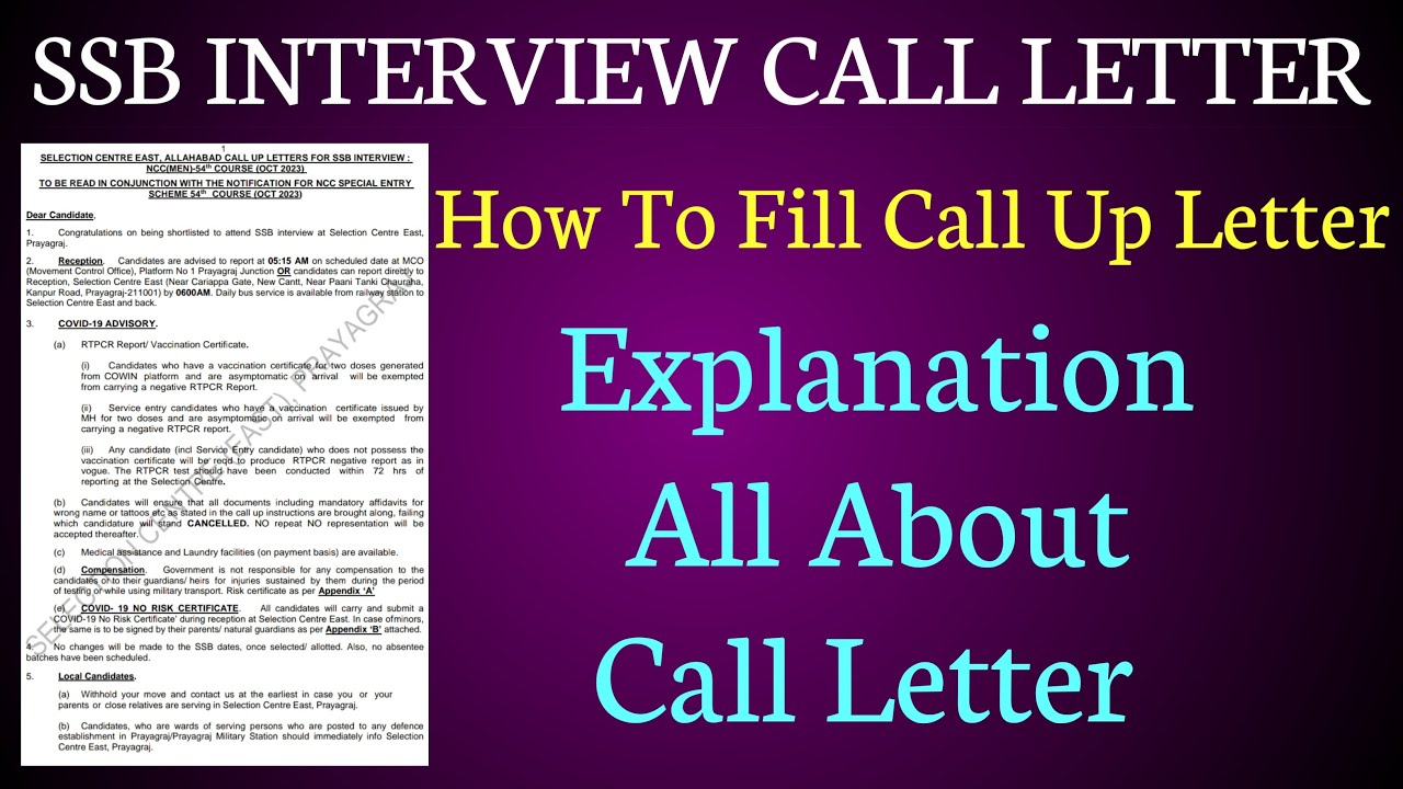 how to fill ssb call letter | how to fill ssb call up letter | how to fill call letter of ssb bhopal