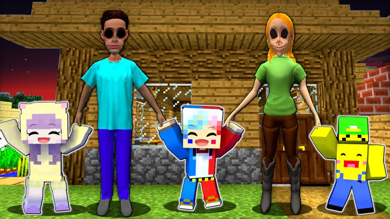 恐怖のお母さんとお父さんに拾われるマインクラフト⁉️😱【マイクラ Minecraft】ぽっぴんず