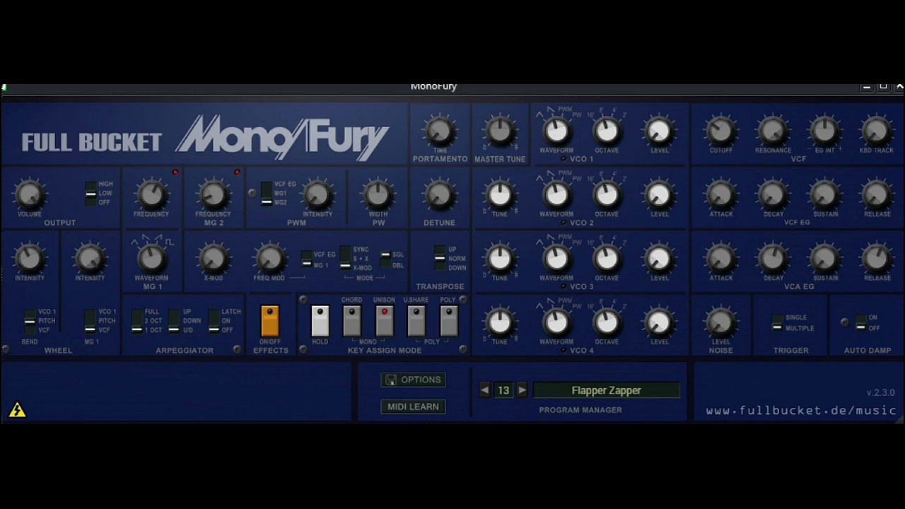 FREE SYNTH   MONO FURY - FULL BUCKET - SOUND DEMO