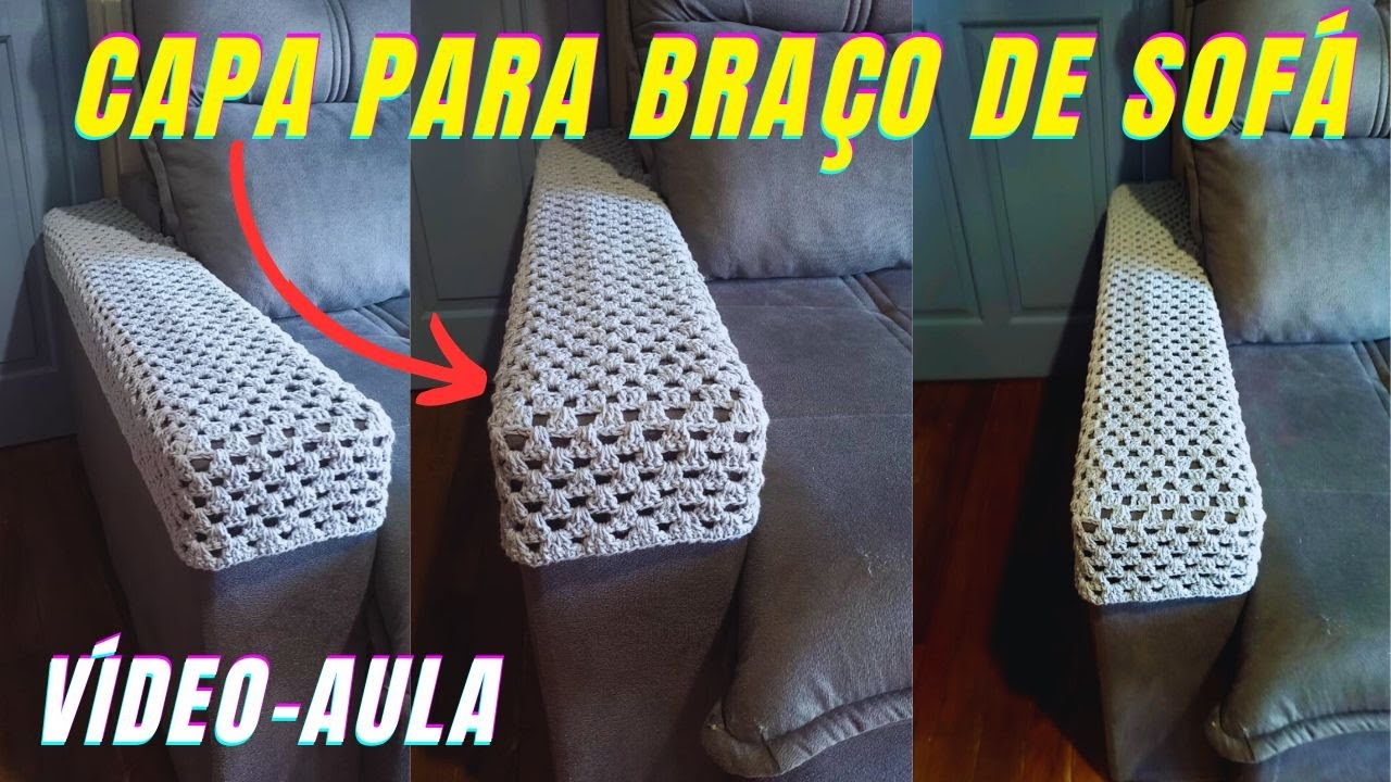 CAPA PARA BRAÇO DE SOFÁ EM CROCHÊ