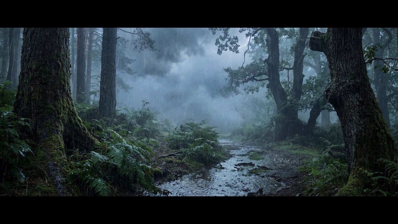 Deep Forest Rain & Thunder Ambience | Extreme Solitude for Study and Focus (4K)