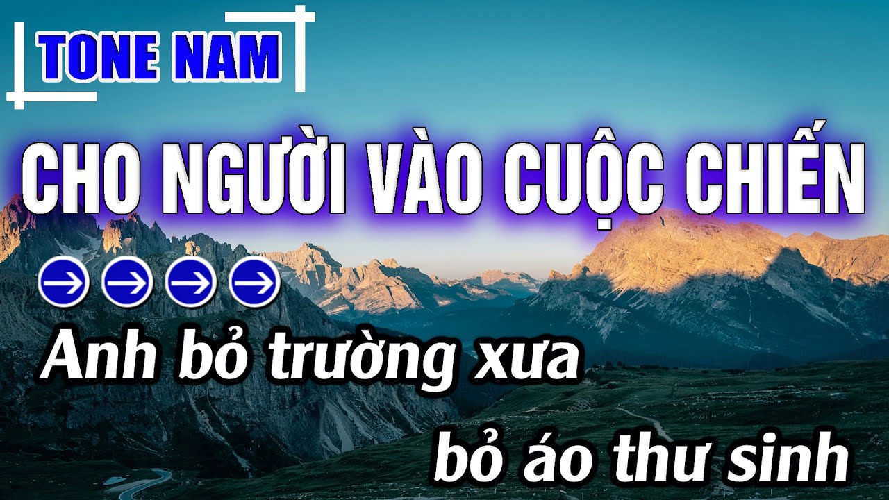 Cho Người Vào Cuộc Chiến Karaoke Tone Nam ( Dm ) Beat Mới | Karaoke Đăng Khôi