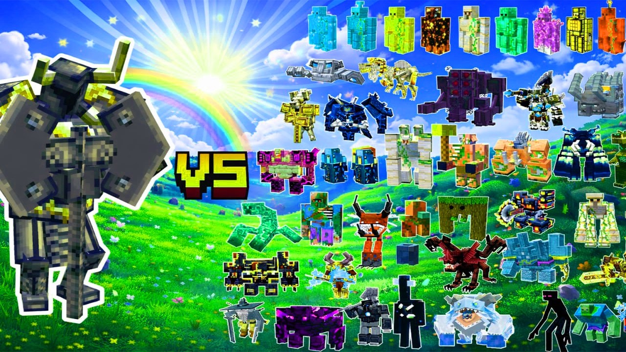 Ferrous Wroughtnaut vs All mobs in Minecraft - Minecraft Mob Battle