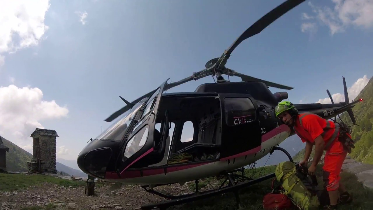 Our research trip at Capanna Nimi finishes with a heli ride...