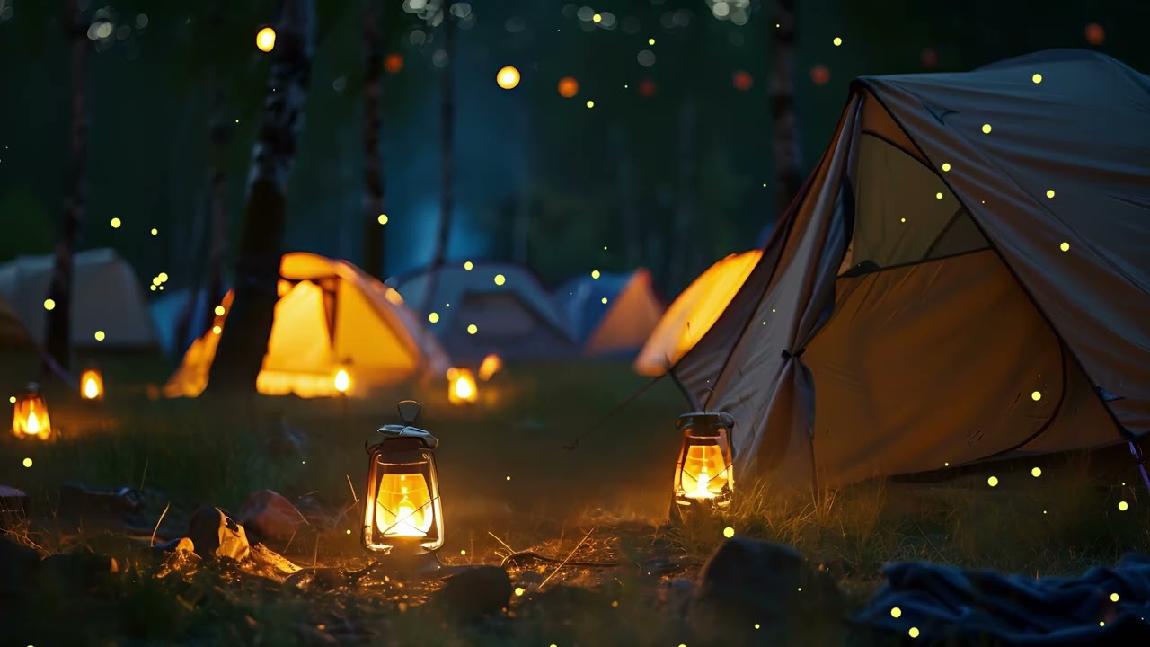 Camping with the fireflies | 2-Hour ambience to sleep, relax, and study