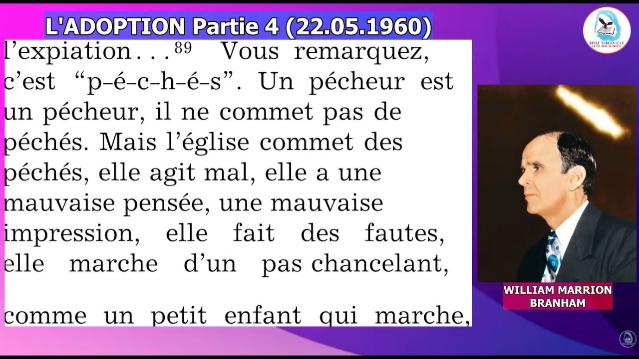 CULTE DOM. DU 11 JANV. 2026 | ECOUTE DE LA BANDE - L'ADOPTION 4è Partie | W.M.B
