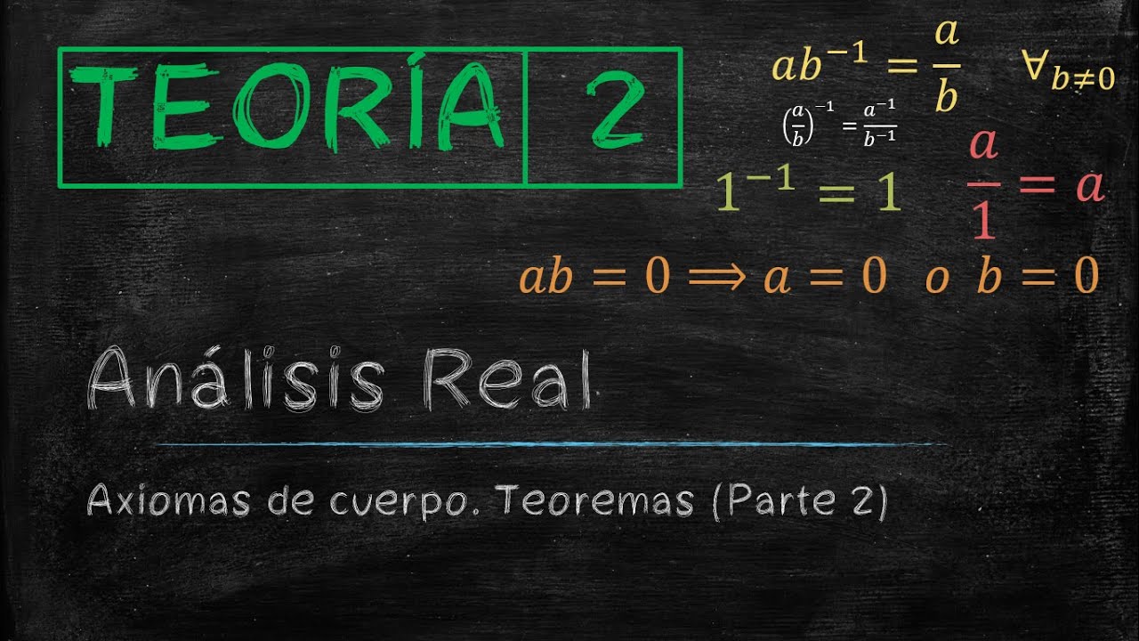 ANÁLISIS REAL | Axiomas de cuerpo | Teoremas y demostraciones (Parte 2)