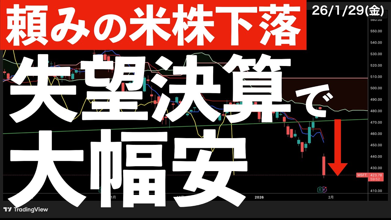【頼みの米株下落】あの銘柄が失望決算で急落！でも！　#米国株 #日経平均 #sp500