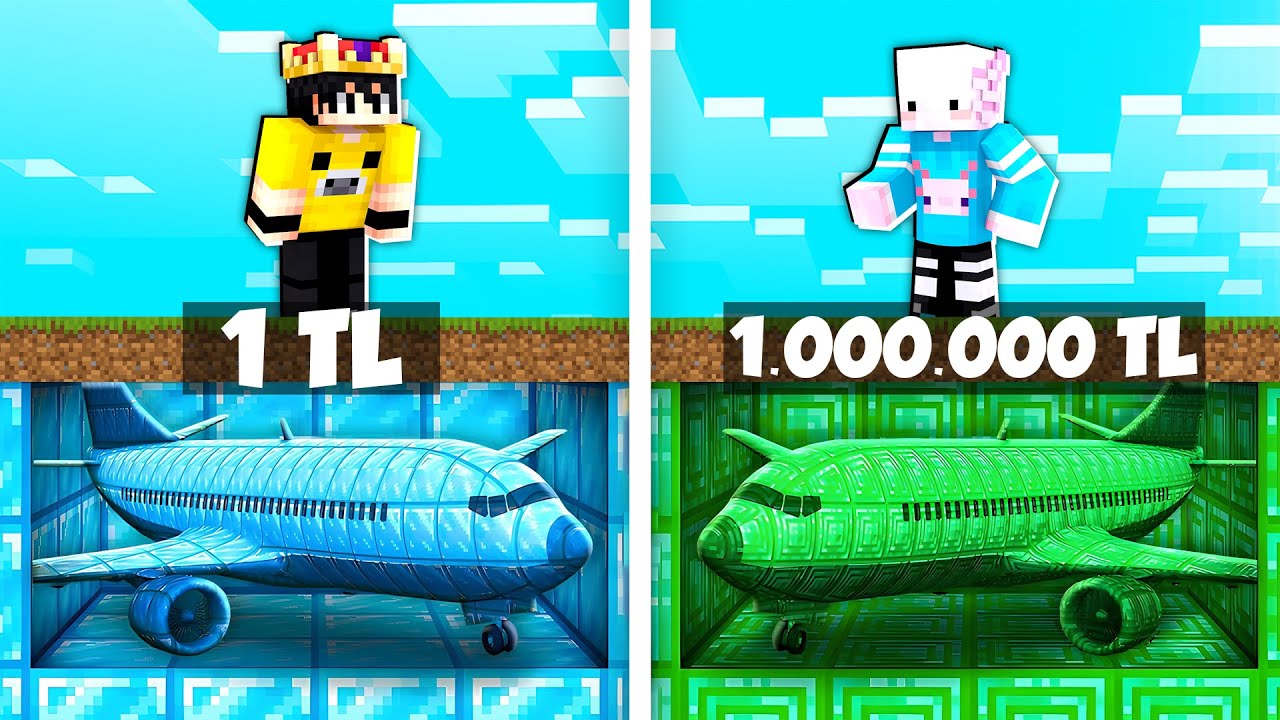 1TL VS 1.000.000TL HAVAALANI! | Minecraft