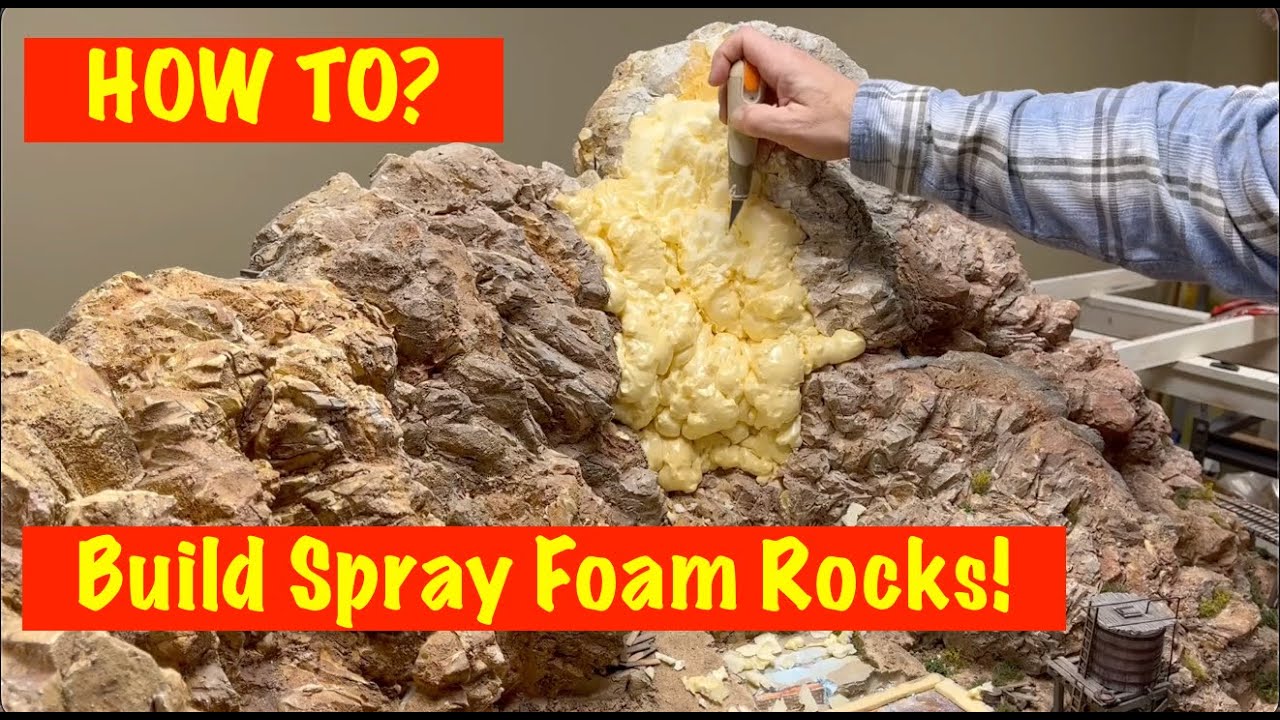 Model Railroad Scenery: Modeling Realistic Rock With Spray Insulation Foam!!!