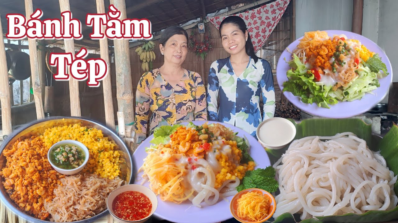 Cách làm Bánh Tằm Tép chan nước cốt dừa ngon hết sẩy đặc sản của miền tây