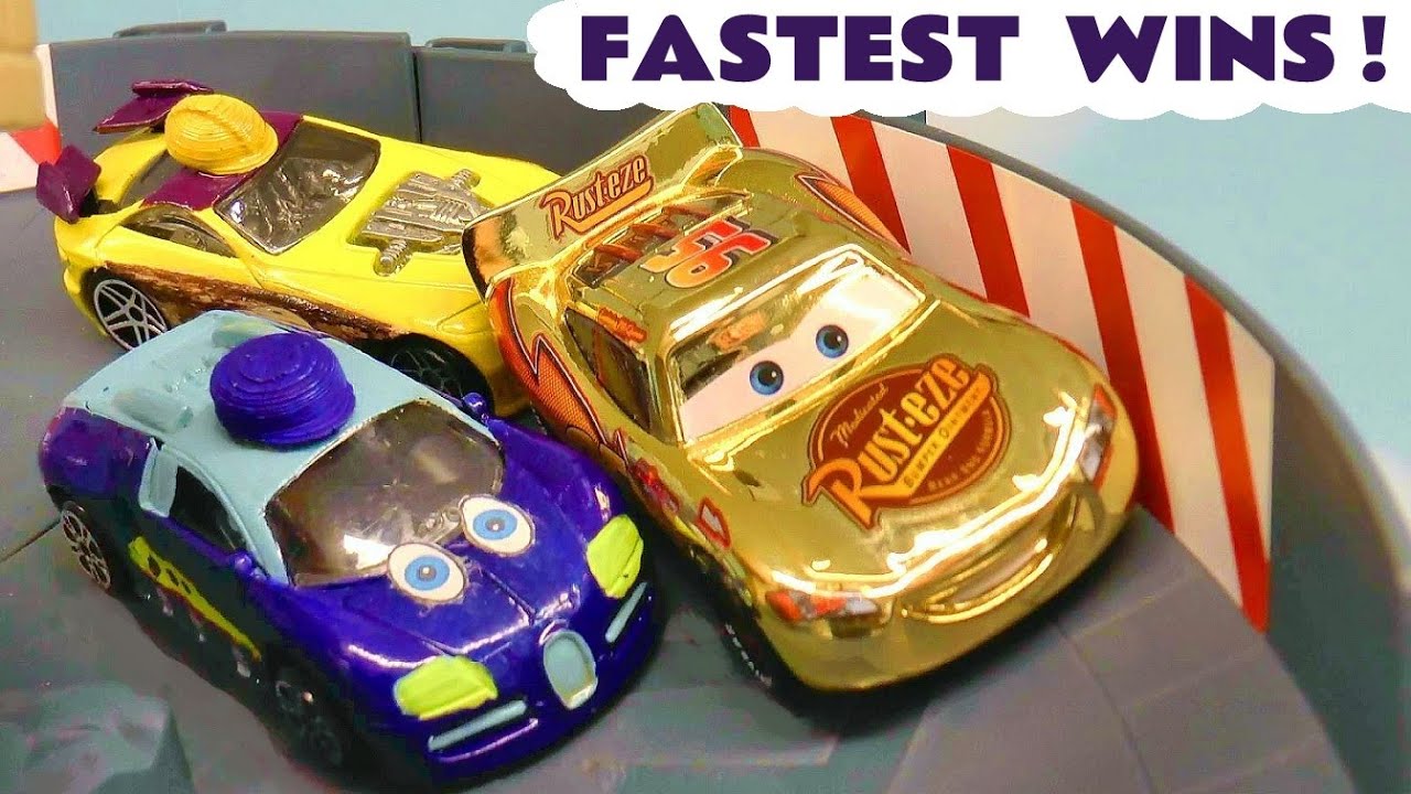 Funlings Farthest Jump Car Challenge with Gold McQueen