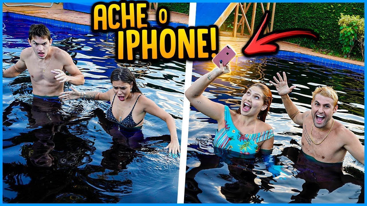 ÚLTIMO CASAL A ACHAR O IPHONE NA PISCINA COM CORANTE GANHA 5000R$!! [ REZENDE EVIL ]
