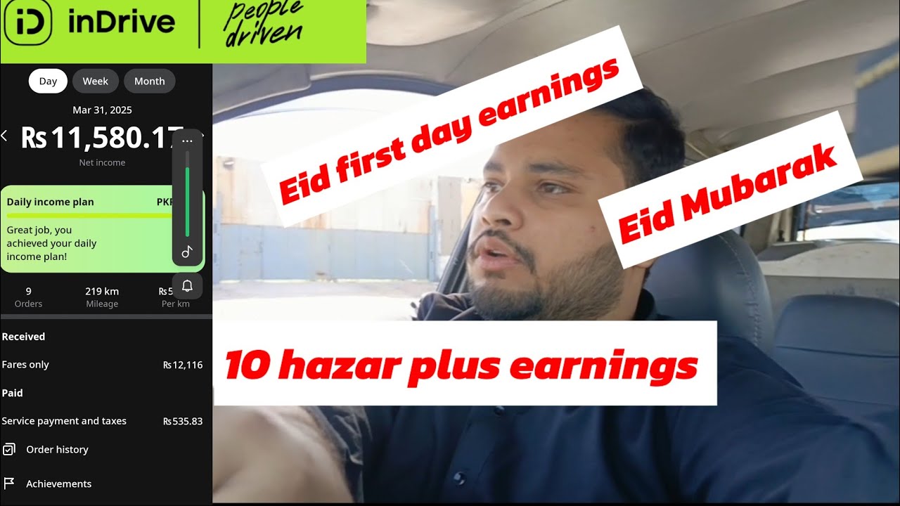 Eid first day earnings||10000 plus earnings 😊||Eid Mubarak||indrive earnings in Lahore Pakistan