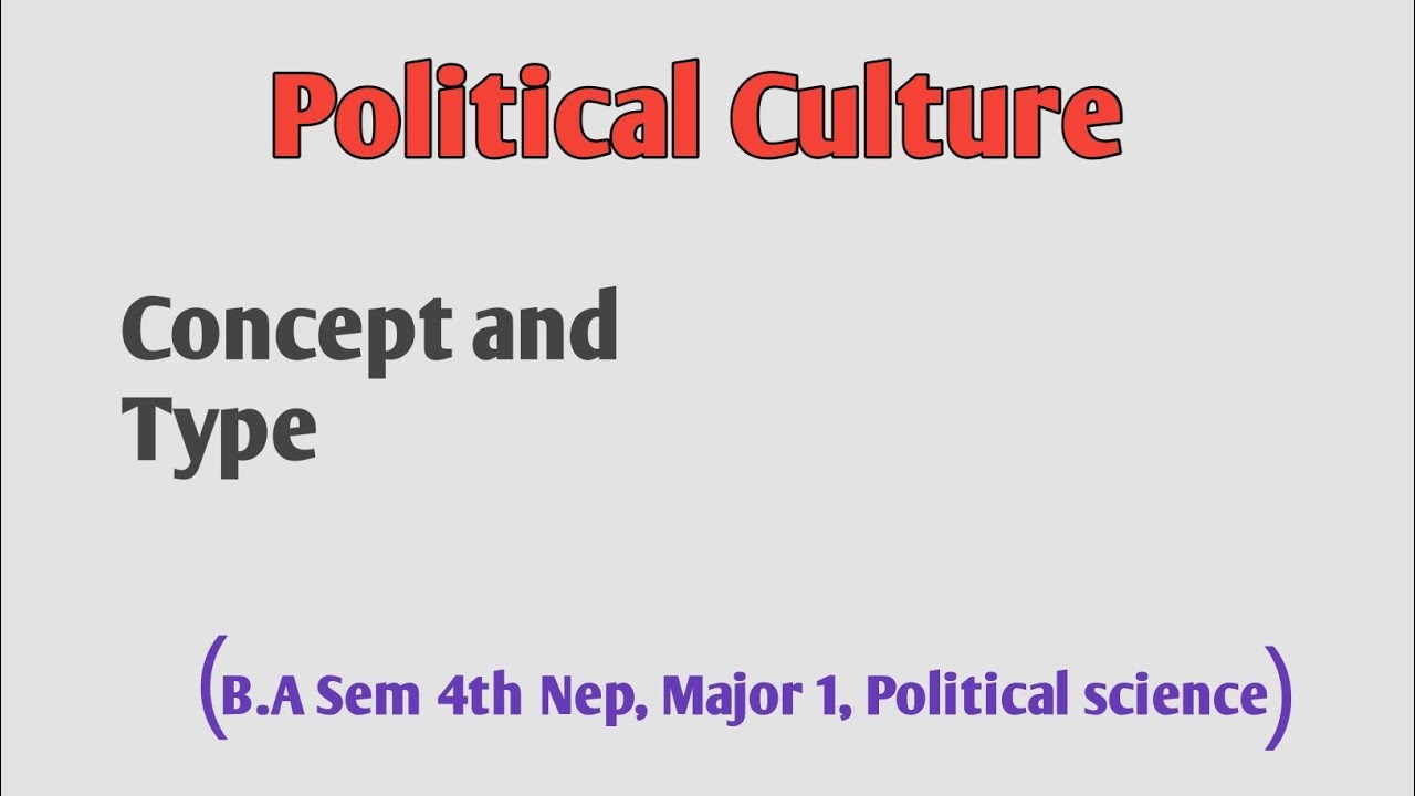 Political Culture: Concept and Types.