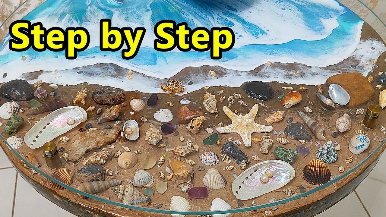 DIY Epoxy Ocean Table with Shells & Pearls | Full Narrated Tutorial