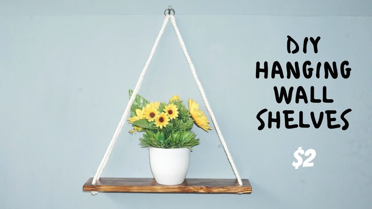 DIY Hanging Shelves Ideas | Wall Shelves Making At Home | Hanging Shelf With Rope