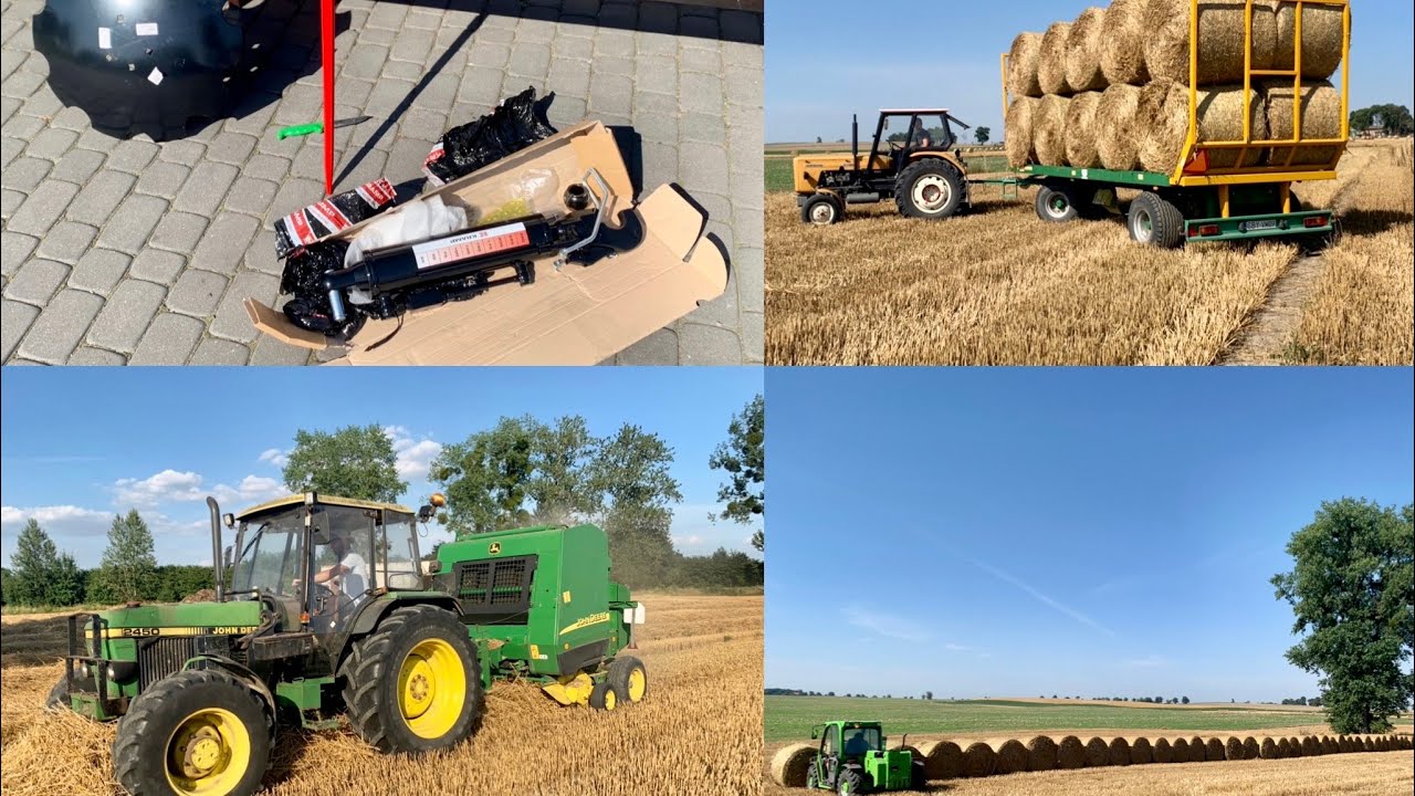 #374- Nowy łącznik hydrauliczny! Prasowanie i zwożenie słomy! John Deere + Ursus c360+ Valtra+ Merlo