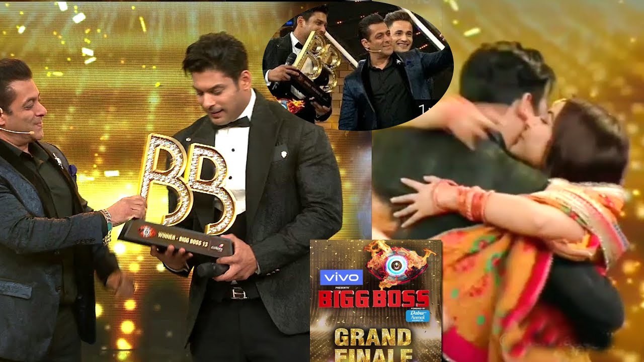 Салман Кхан вручает трофей победителя Bigg Boss 13 Сиддхарту Шукле и выигрывает 50 лакхов индийск...