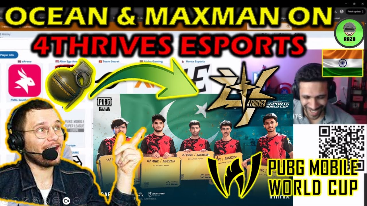 Взгляды Оушена Шармы 🇮🇳 и Максмана на 4T @falakpubgm и 4THRIVES ESPORTS
