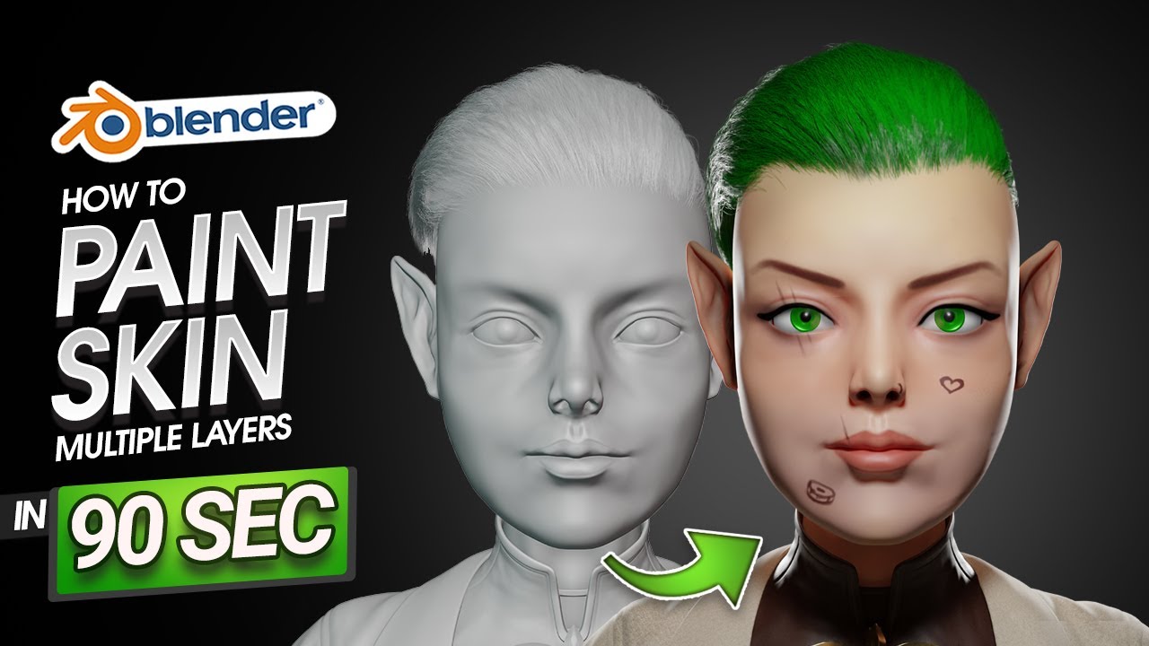 Как нарисовать кожу в Blender за 90 секунд | Quickie Tuts #10