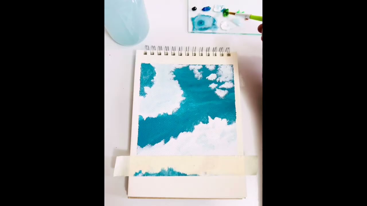 Idea to paint a blue sky | Aryclic painting step by step