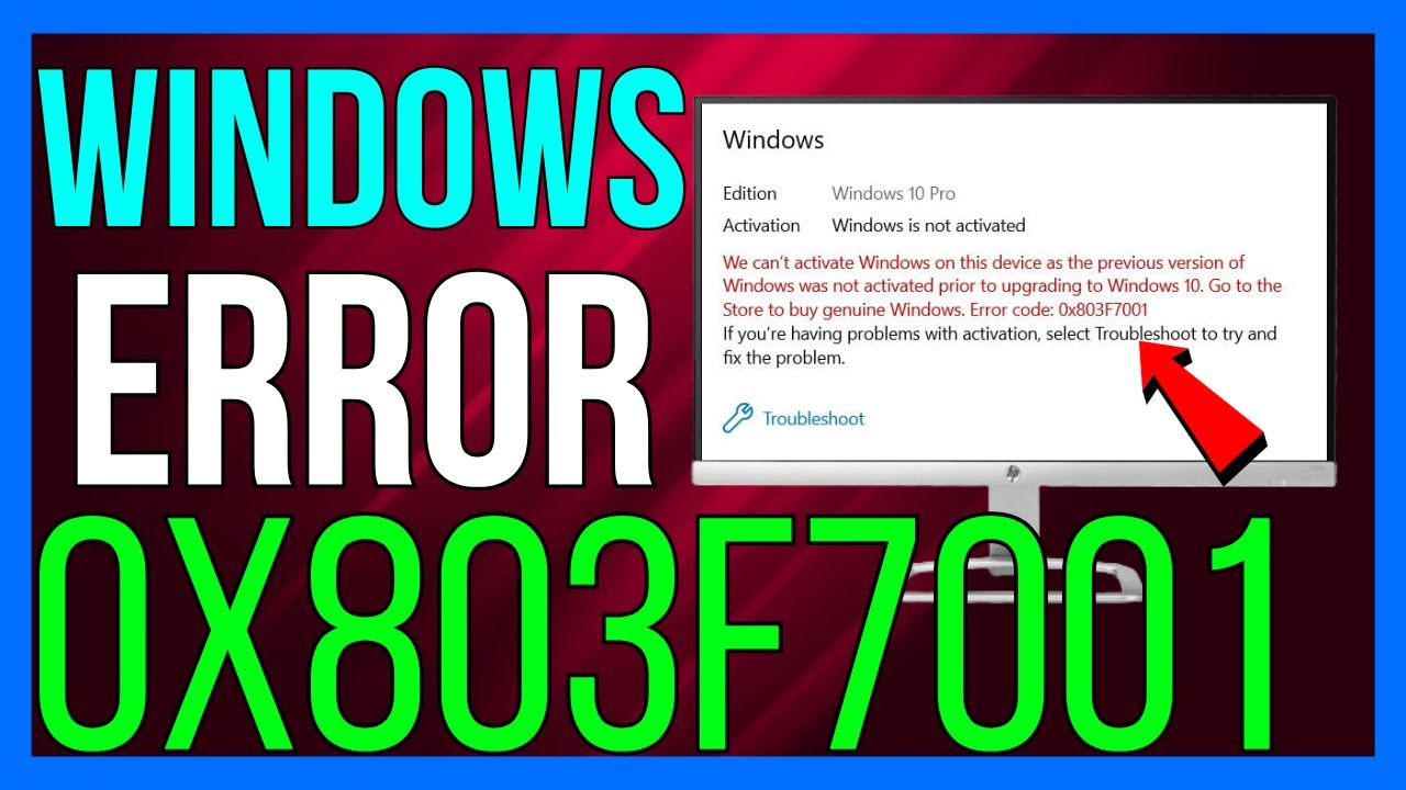 Как исправить ошибку активации 0x803F7001 в Windows 11