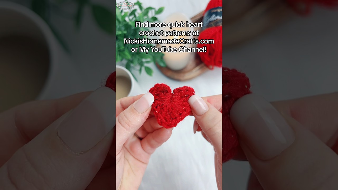 CROCHET a HEART ❤️ In Under 2 Minutes Easily! #crochet #valentinesday