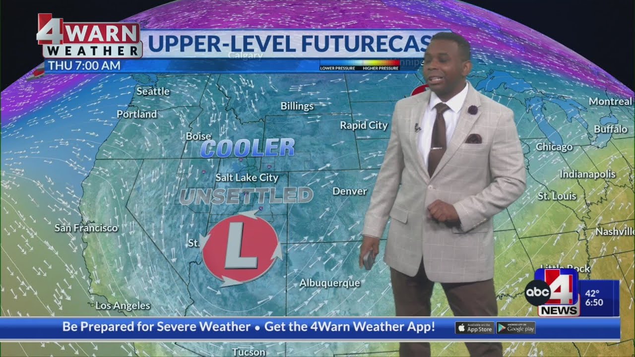 Drier Thursday with above average daytime highs throughout the state