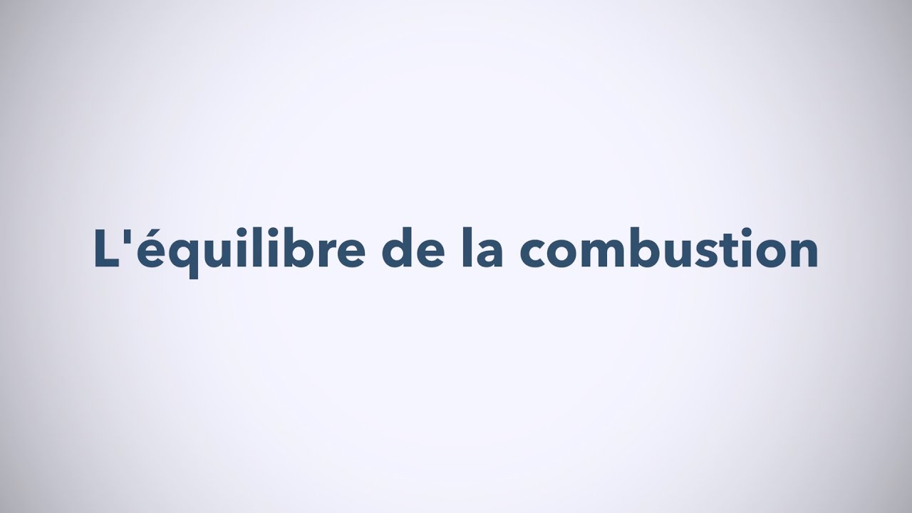 L'&eacute;quilibre de la combustion