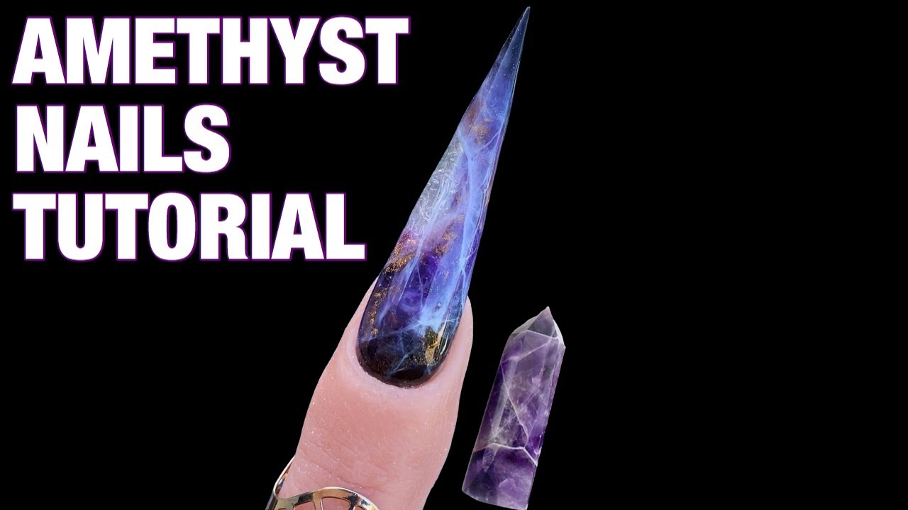 HOW TO: REALISTIC AMETHYST CRYSTAL NAILS TUTORIAL | PURPLE QUARTZ NAIL ART | NAILS FASCINATION