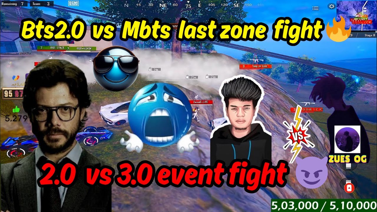 Bts2.0 vs mbts last zone fight 😈 2.0 vs 3.0 event fight #madanop #botsquadwar #botsquad #btswar #bts