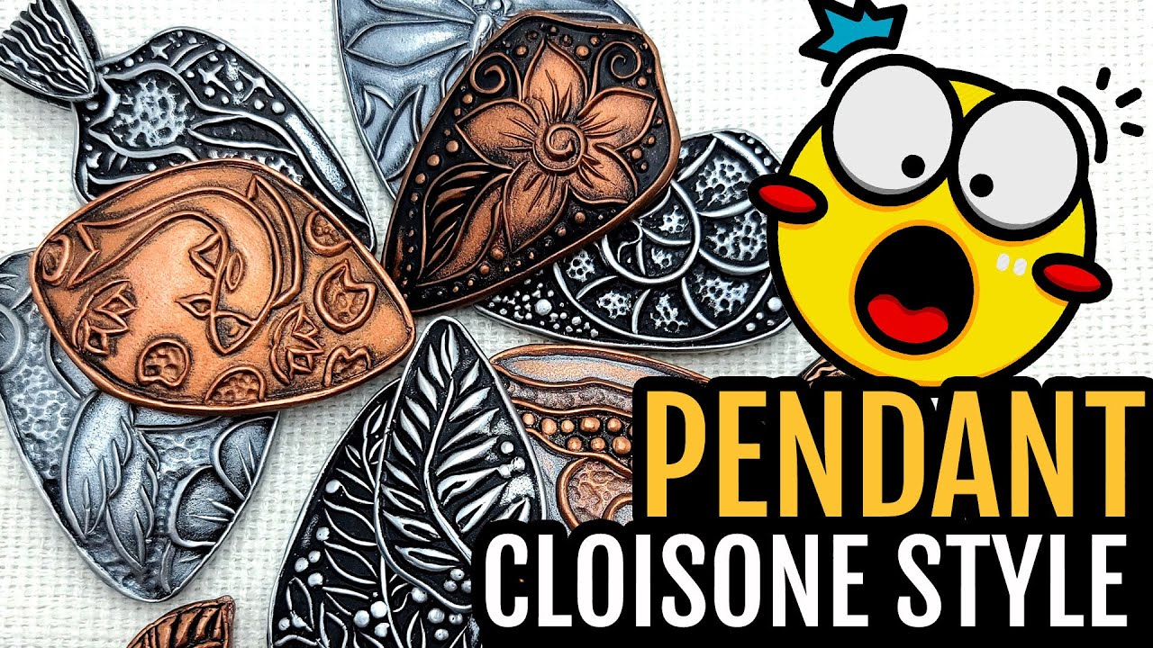 Unique Cloisonné Textures Quick and Easy Cloisonné Pendants - Polymer Clay! HOW TO MAKE! Jewelry DIY