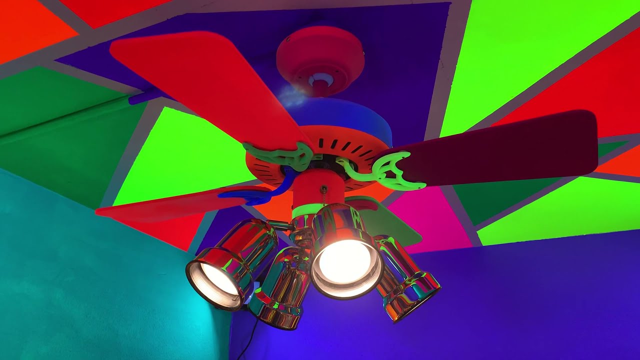 Video Tour of Vintage Ceiling Fans & Lighting in TT2 (Florida 1980s convenience store)
