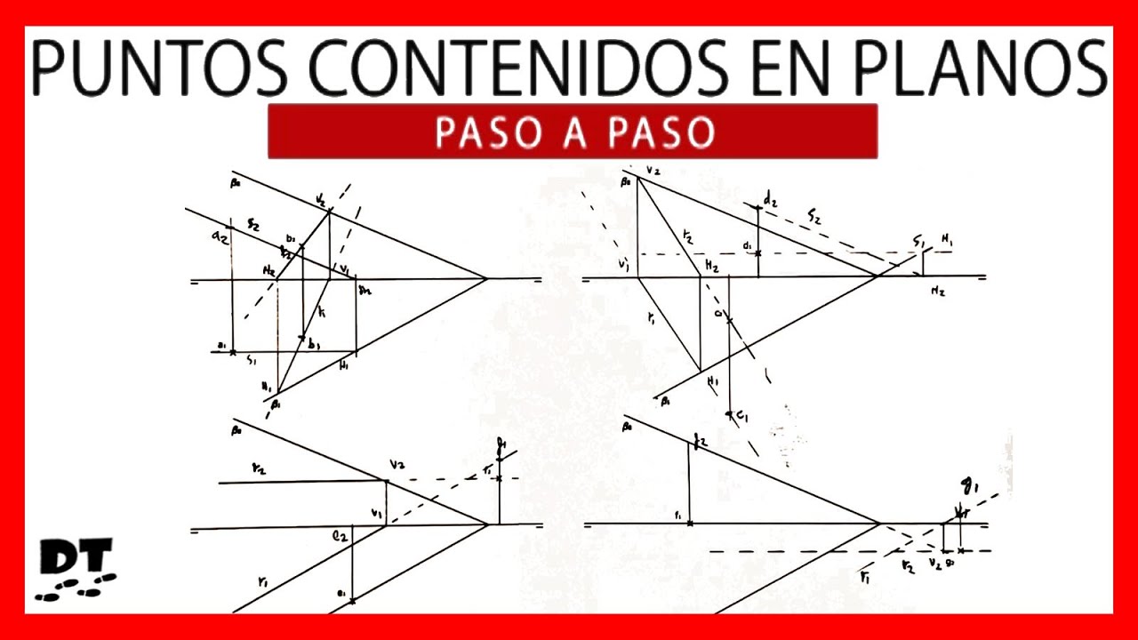 📐🖊 Puntos en un plano | contener un punto en un plano | pertenencias diedrico | pertenencia punto