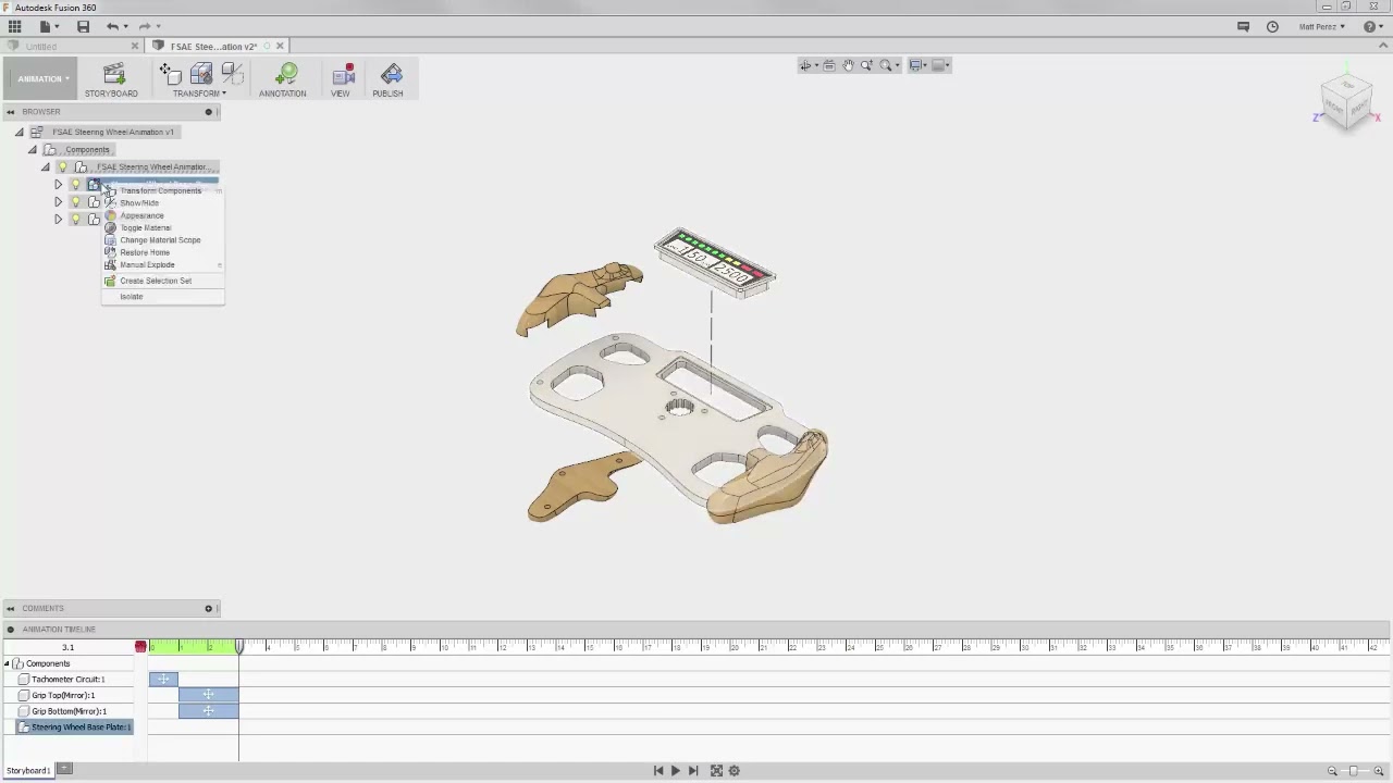 Autodesk Fusion 360 Integrated CAD/CAM/CAE - Video: 3.7 Changing animation appearances