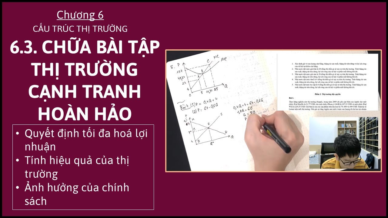 Kinh tế vi mô 1 - Chương 6 - 6.3. Chữa bài tập Thị trường cạnh tranh hoàn hảo