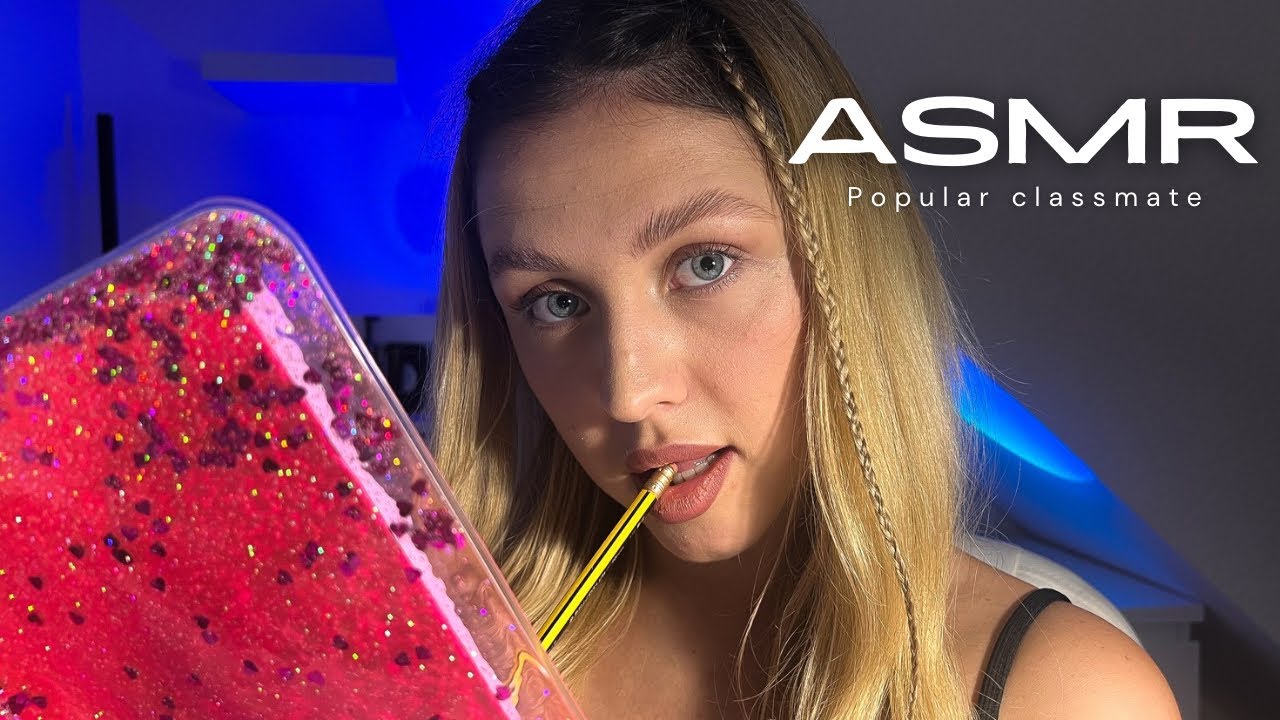 ASMR | popular classmate is drawing ✍🏻 YOU | eye contact & personal questions