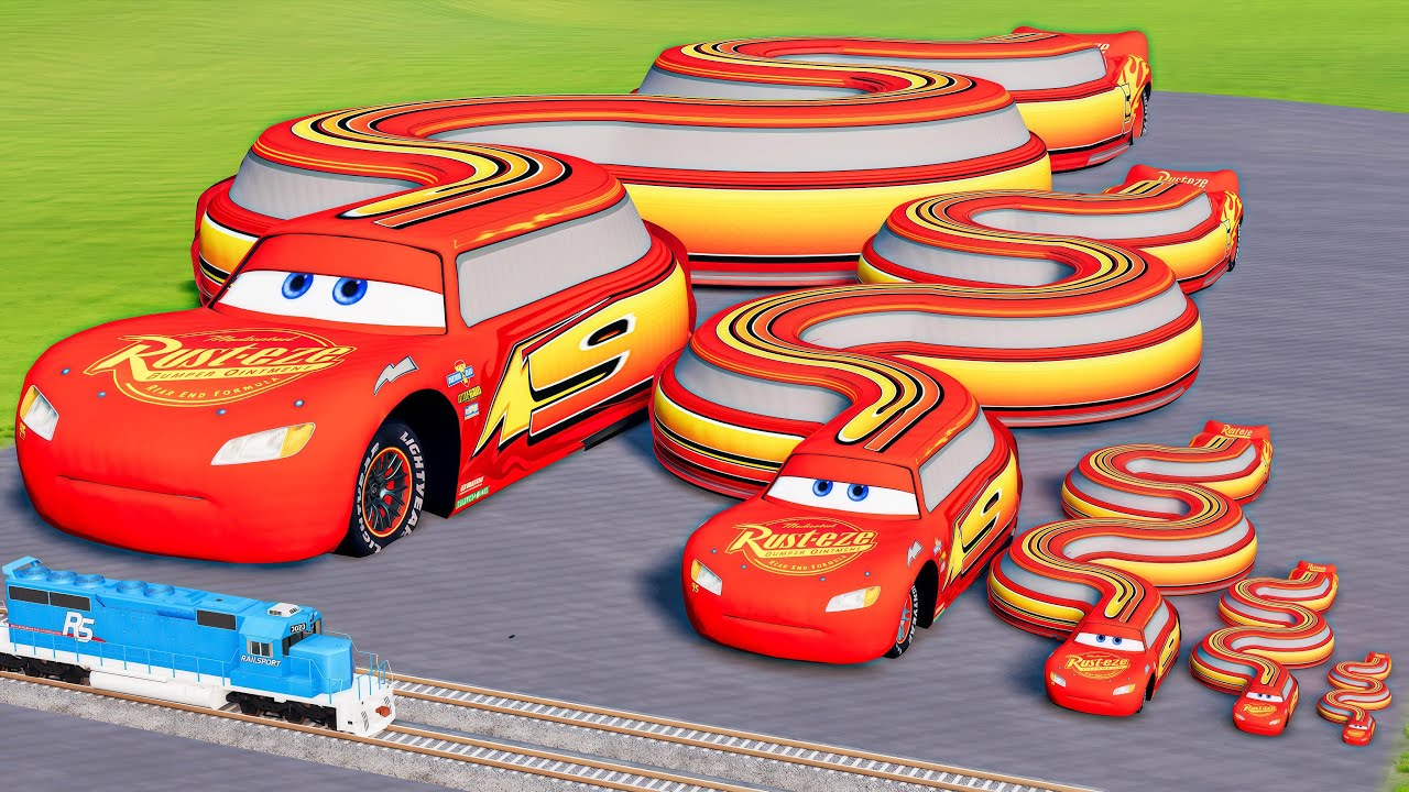 Big and Small Snake McQueen vs Train  Thomas | BeamNG.Drive