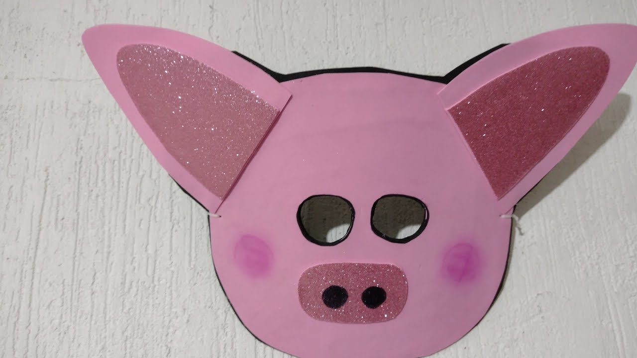Como elaborar antifaz de cerdito