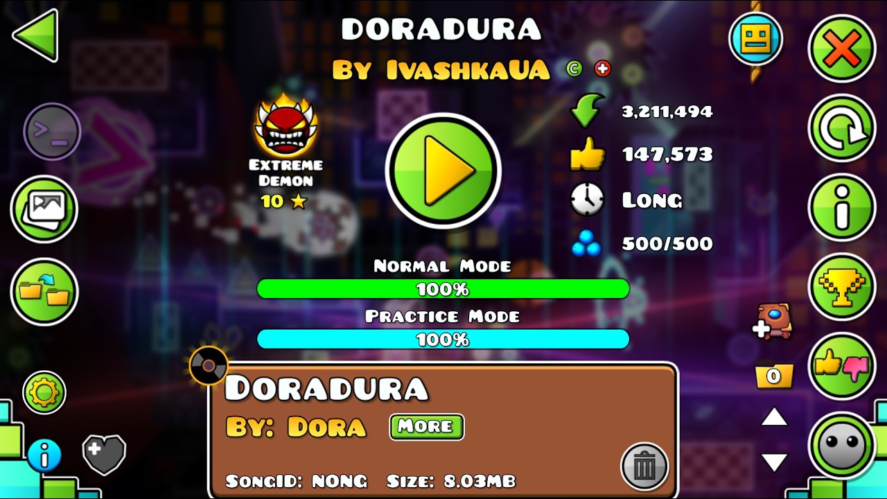 Doradura (100%) Completed on Unstable (60-120 FPS) Mobile Gameplay | Geometry Dash